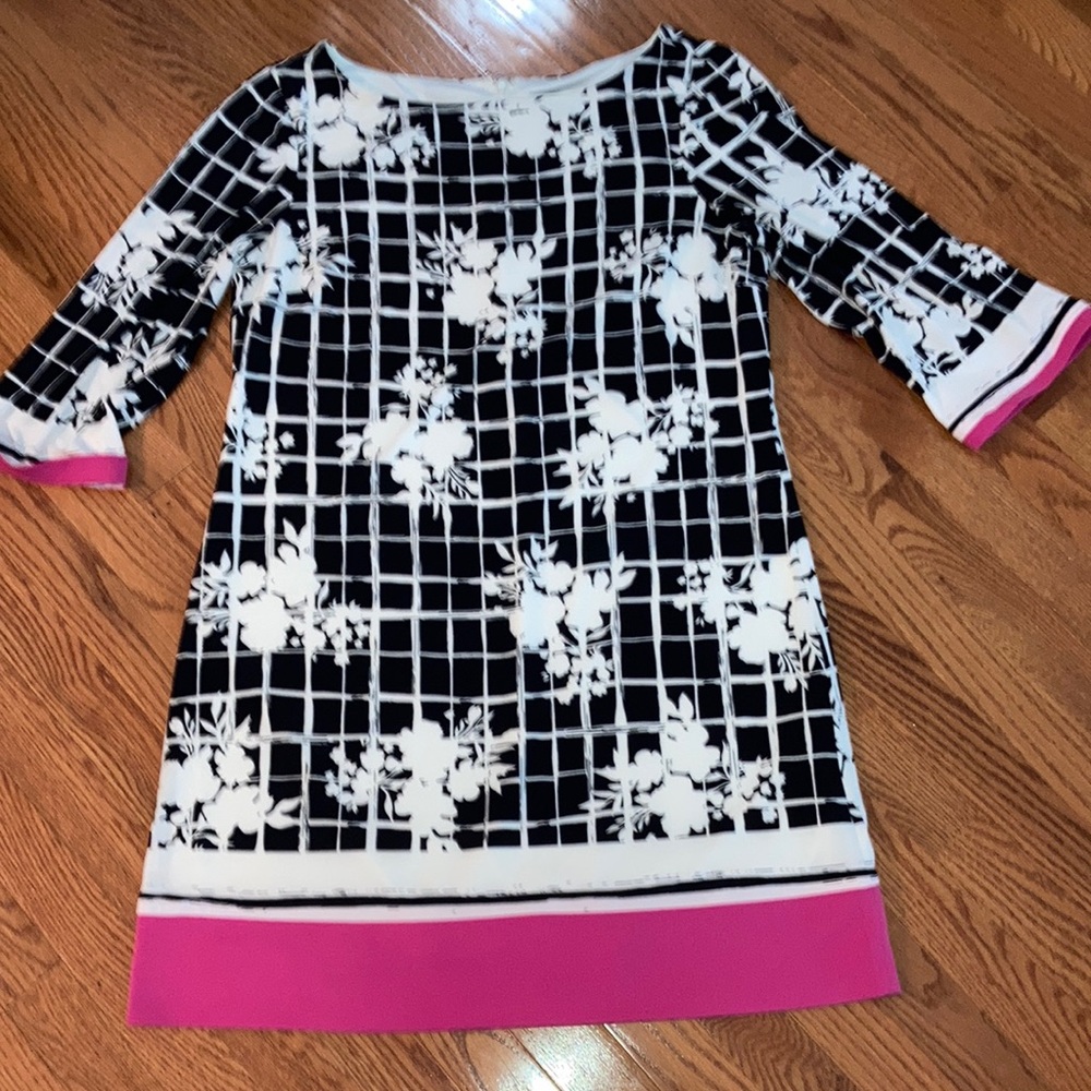 Jessica Howard polyester knit color block dress